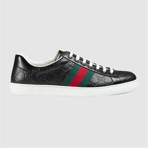 replica ace gucci signature sneaker black gucci signature|gucci ace shoes authentic.